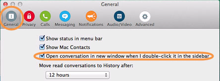 clear chats in skype for business mac osx